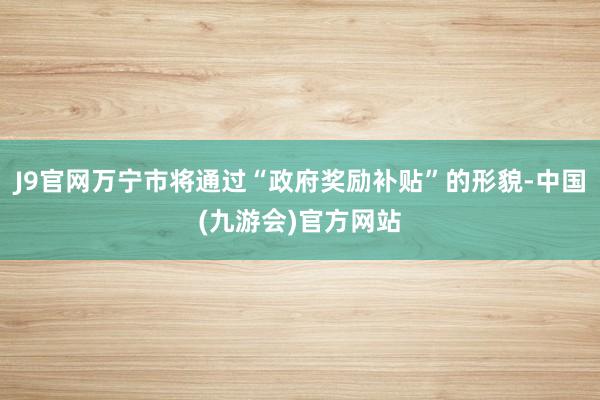 J9官网万宁市将通过“政府奖励补贴”的形貌-中国(九游会)官方网站