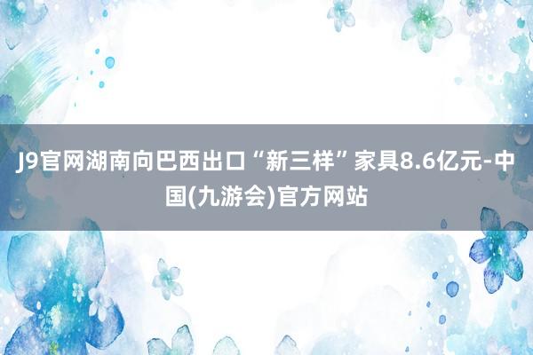 J9官网湖南向巴西出口“新三样”家具8.6亿元-中国(九游会)官方网站