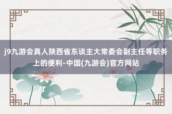 j9九游会真人陕西省东谈主大常委会副主任等职务上的便利-中国(九游会)官方网站