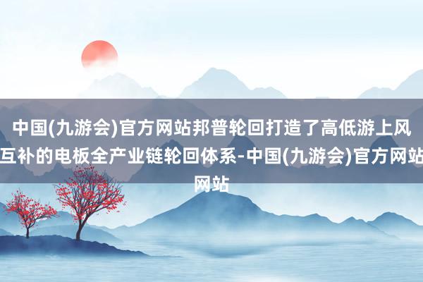 中国(九游会)官方网站邦普轮回打造了高低游上风互补的电板全产业链轮回体系-中国(九游会)官方网站