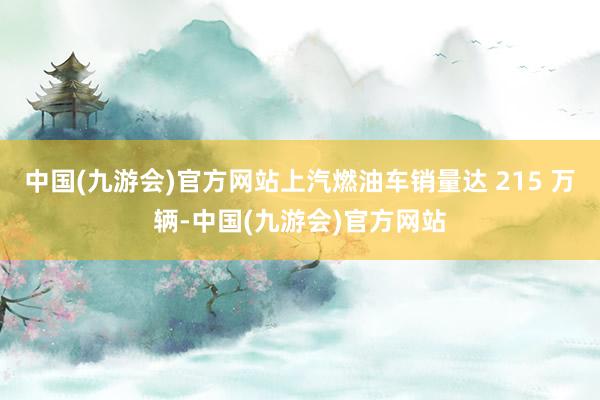 中国(九游会)官方网站上汽燃油车销量达 215 万辆-中国(九游会)官方网站