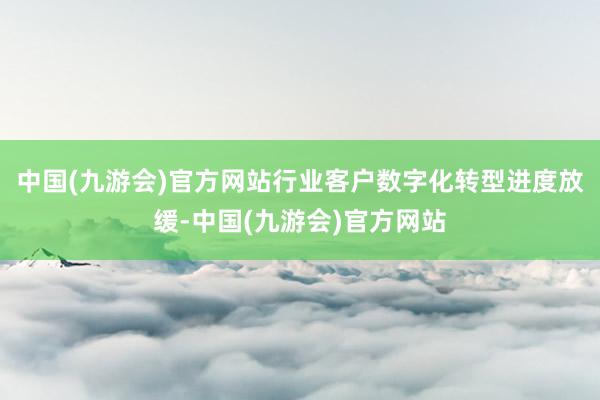 中国(九游会)官方网站行业客户数字化转型进度放缓-中国(九游会)官方网站