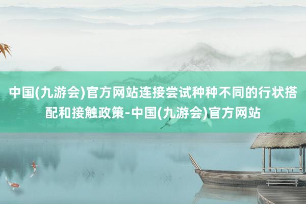 中国(九游会)官方网站连接尝试种种不同的行状搭配和接触政策-中国(九游会)官方网站